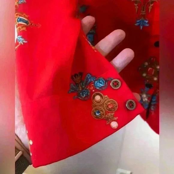 Motto Vintage Red Button Up Blouse Womens Long Sleeve Sz 18 - Picture 4 of 6
